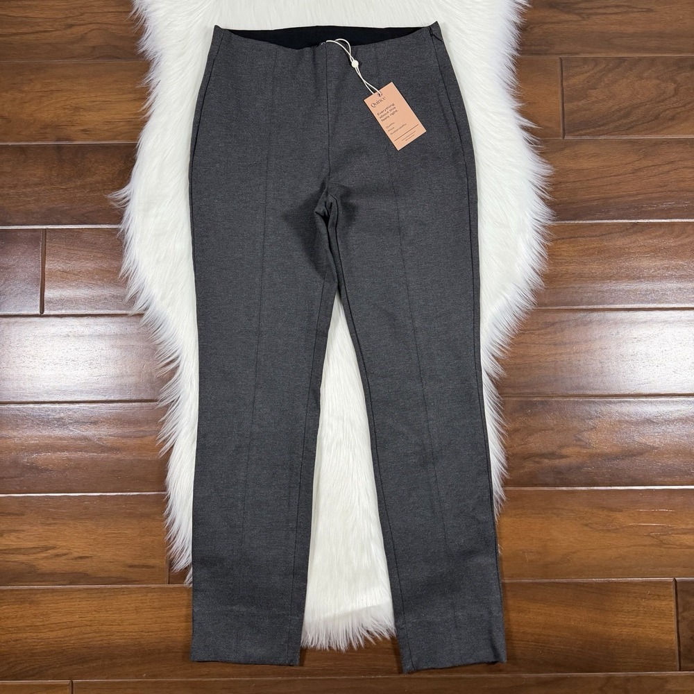 Quince Women's Size Small Charcoal Gray Ultra-Stretch Ponte Pintuck Ankle Pants